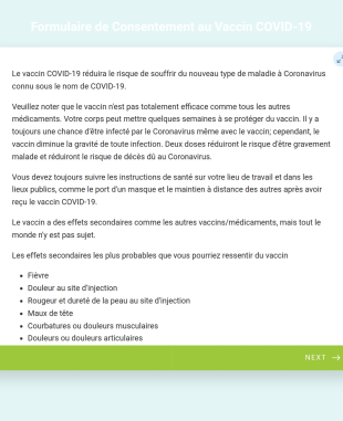 Formulaire De Consentement Au Vaccin COVID 19