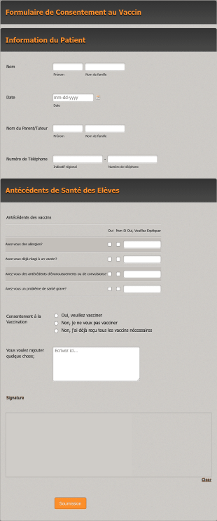 Formulaire De Consentement Au Vaccin Form Template