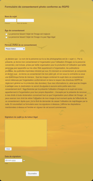 Formulaire De Consentement Photo Conforme Au RGPD