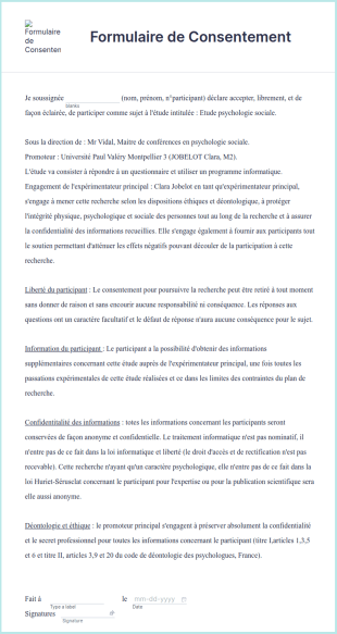 Formulaire De Consentement