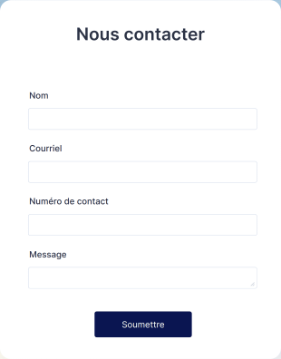 Formulaire De Contact Bleu Ciel Form Template