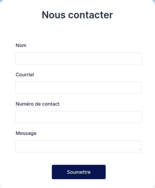 Formulaire De Contact Bleu Ciel