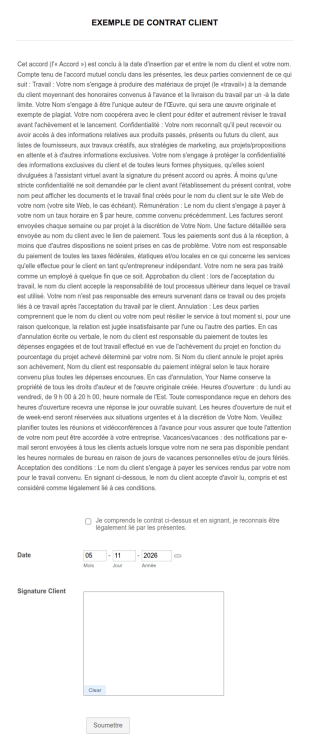 Formulaire De Contrat D'assistant Virtuel