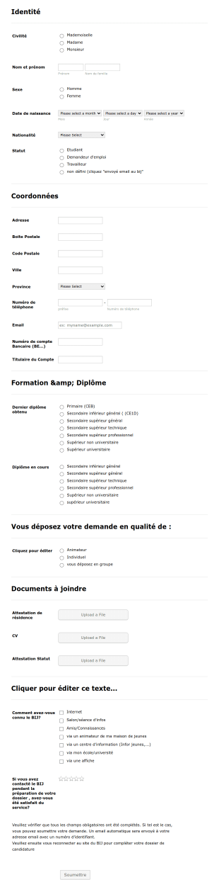 Formulaire De Création De Profil