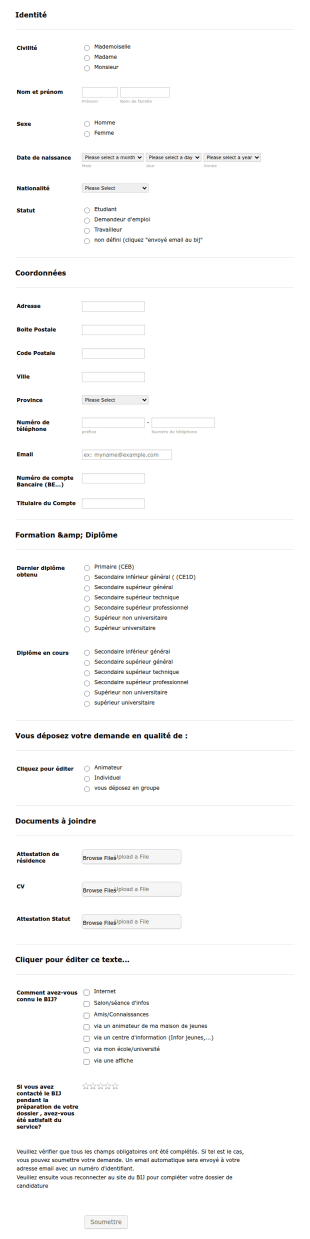 Formulaire De Création De Profil