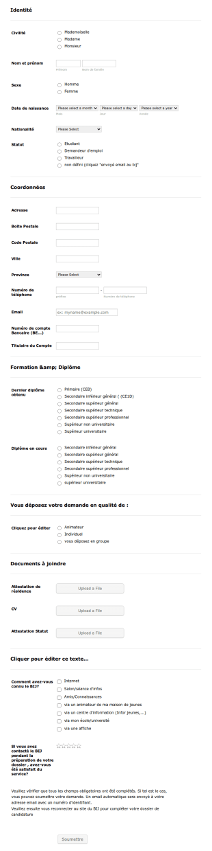 Formulaire De Création De Profil