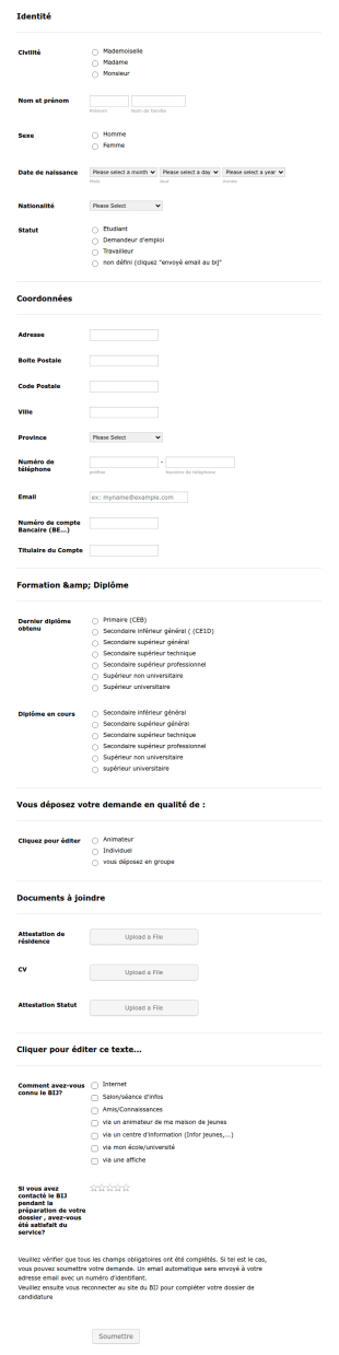 Formulaire De Création De Profil