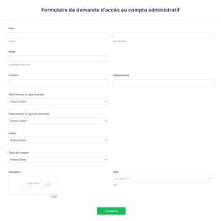Formulaire De Demande D'accès Au Compte Administratif Form Template