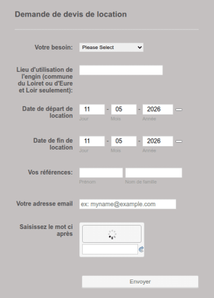 Formulaire De Demande De Devis De Location