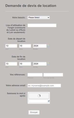 Formulaire De Demande De Devis De Location Form Template