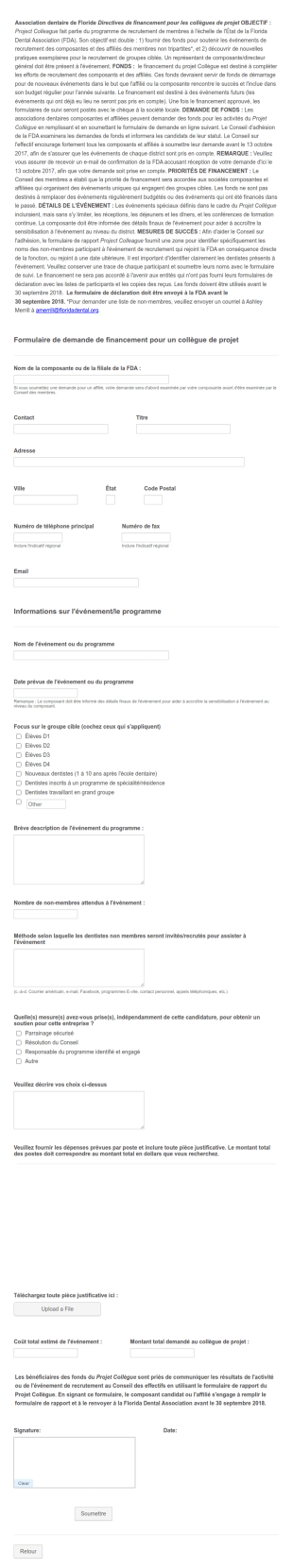 Formulaire De Demande De Financement