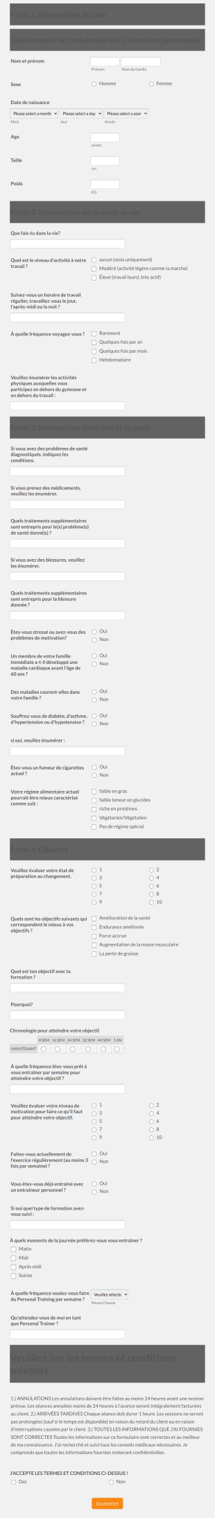 Formulaire De Demande De Formation Personnelle Form Template