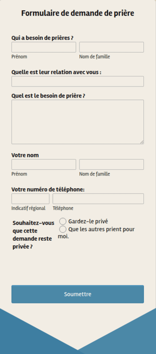 Formulaire De Demande De Prière