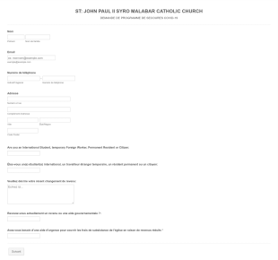 Formulaire De Demande De Programme De Secours COVID 19 Form Template
