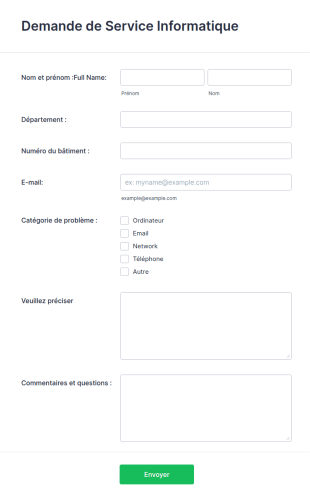 Formulaire De Demande De Service Informatique