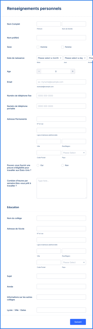 Formulaire De Demande De Stage En Ligne Form Template