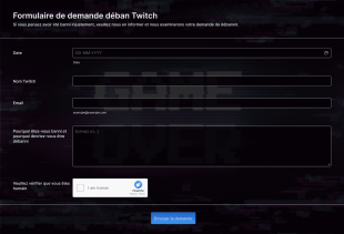 Formulaire De Demande Déban Twitch