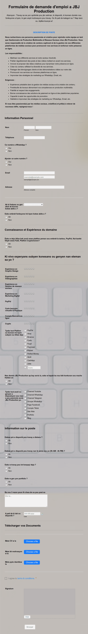 JBJ JOB Form Template