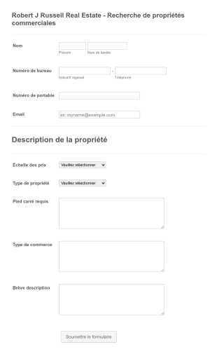 Formulaire De Demande D'évaluation De Propriété Form Template