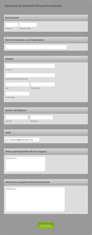 Formulaire De Demande D'inspection Gratuite