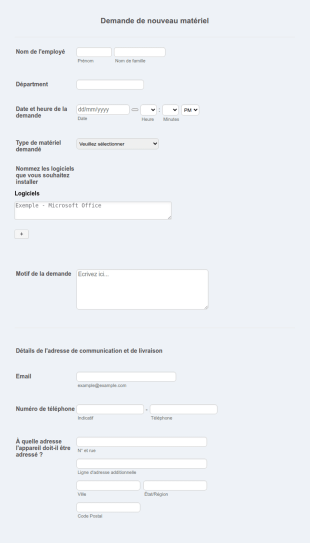 Formulaire De Demande D'ordinateur