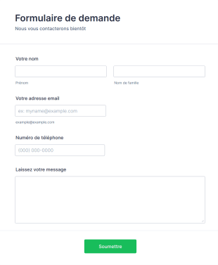 Formulaire De Demande Form Template