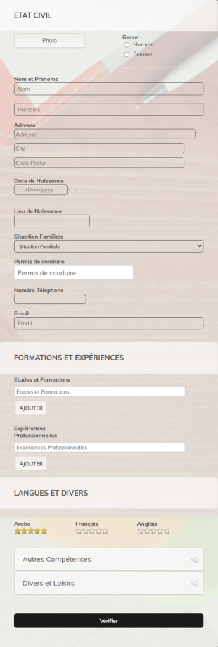 Formulaire De Dépose De CV Sahraoui