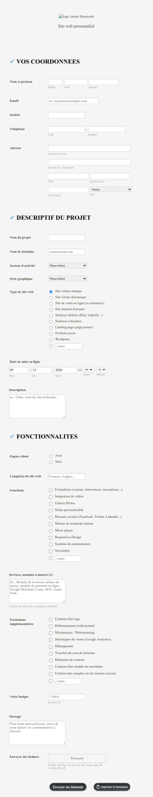 Formulaire De Devis Conception Web