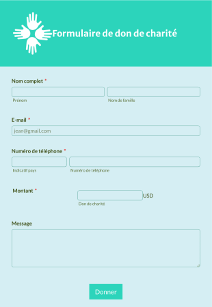 Formulaire De Don De Charité Form Template