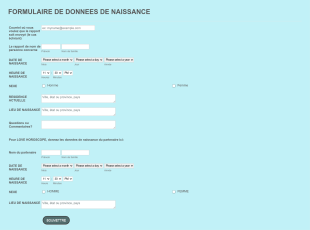 Formulaire De Données Du Site D'astrologie Horoscope Form Template