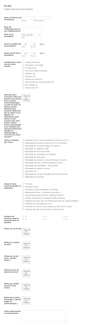 Formulaire De Fin De Mission