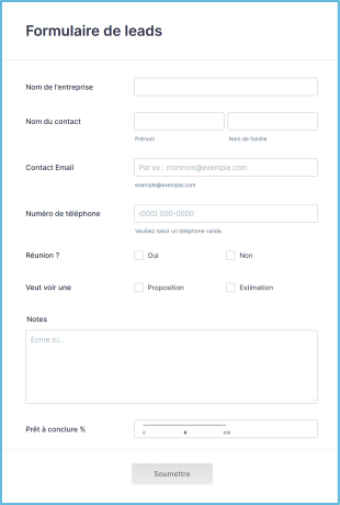 Formulaire De Génération De Leads Form Template