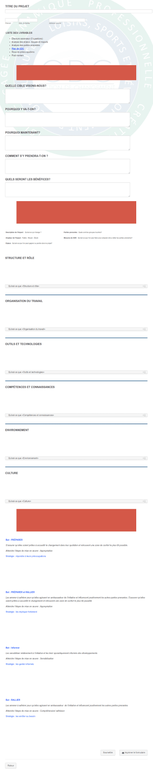 Formulaire De Gestion Du Changement