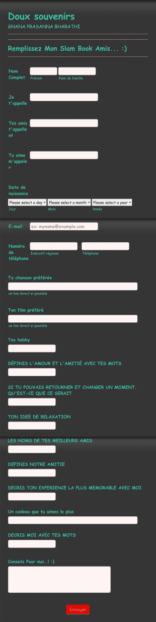 Formulaire De Livre De Slam En Ligne