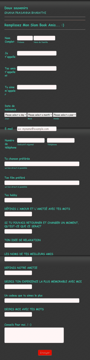 Formulaire De Livre De Slam En Ligne
