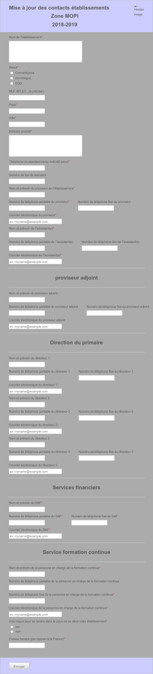 Formulaire De Mise à Jour De Coordonnées