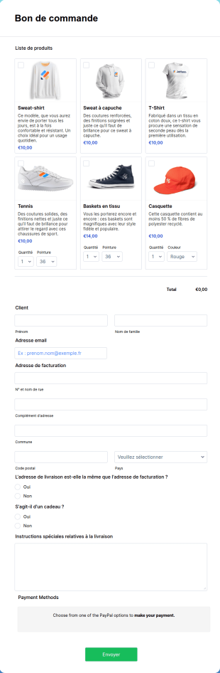Formulaire De Paiement Compte PayPal Professionnel