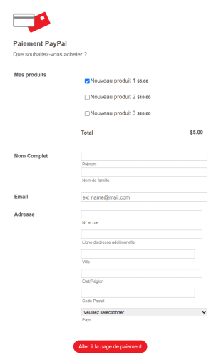 Formulaire De Paiement Paypal Responsive