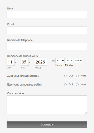 Formulaire De Planification De Rendez Vous