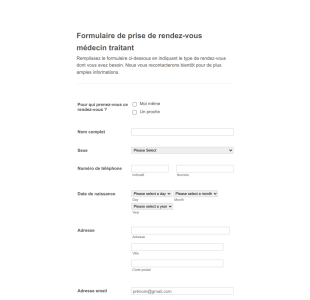 Formulaire De Prise De Rendez Vous Médecin Traitant