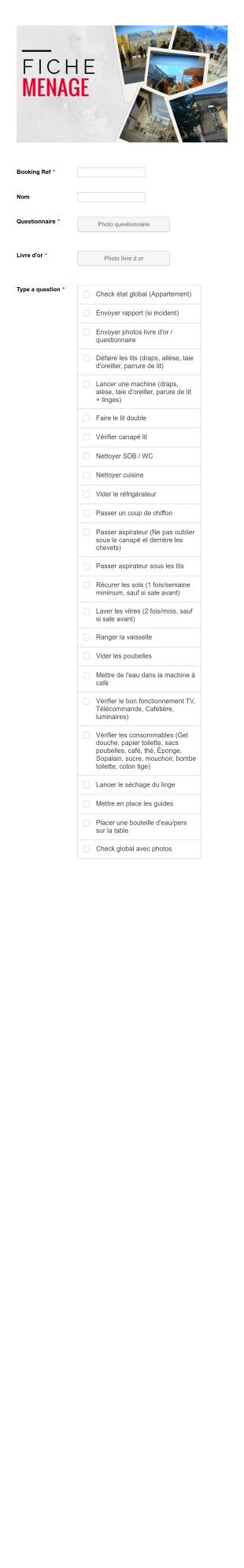 Formulaire De Procédure Ménage Location Saisonnière