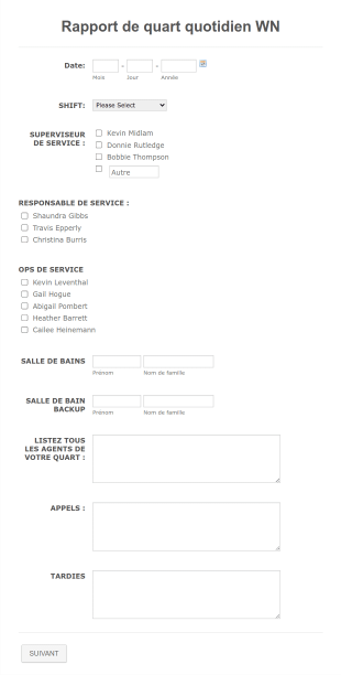 Formulaire De Rapport De Quart Quotidien Form Template
