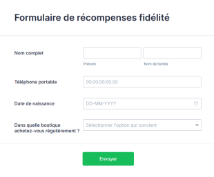 Formulaire De Récompenses Fidélité