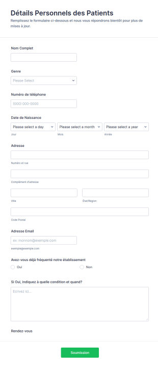 Formulaire De Rendez Vous Médecal En Ligne