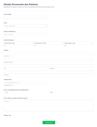 Formulaire De Rendez Vous Médecal En Ligne Form Template