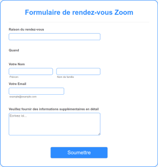 Formulaire De Rendez Vous Zoom Form Template