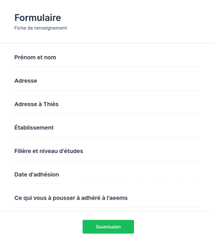 Formulaire De Renseignements