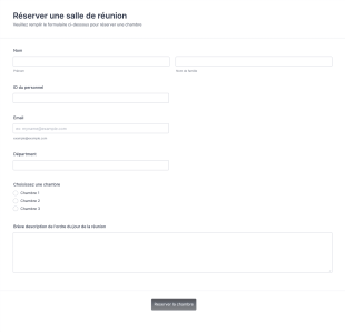 Formulaire De Réservation De Salle De Réunion Form Template