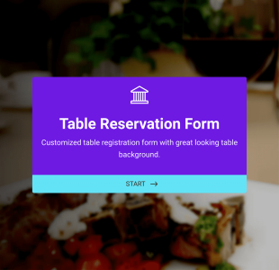 Formulaire De Réservation De Table Form Template