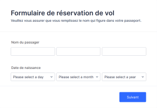 Formulaire De Réservation De Vol